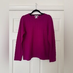 Peter Millar 100% Cashmere Cable Knit Sweater Pink Crewneck XL